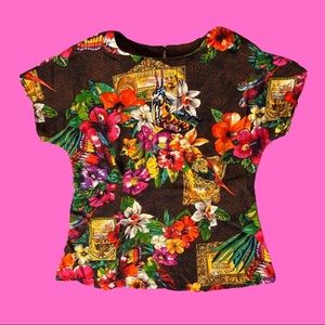 Tropical Floral Women's Short Sleeve Top
